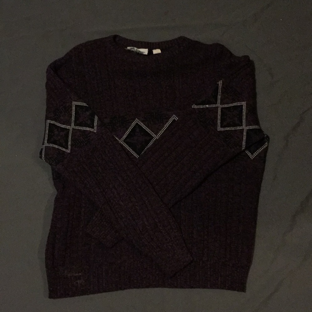 Oversized purple and black sweater